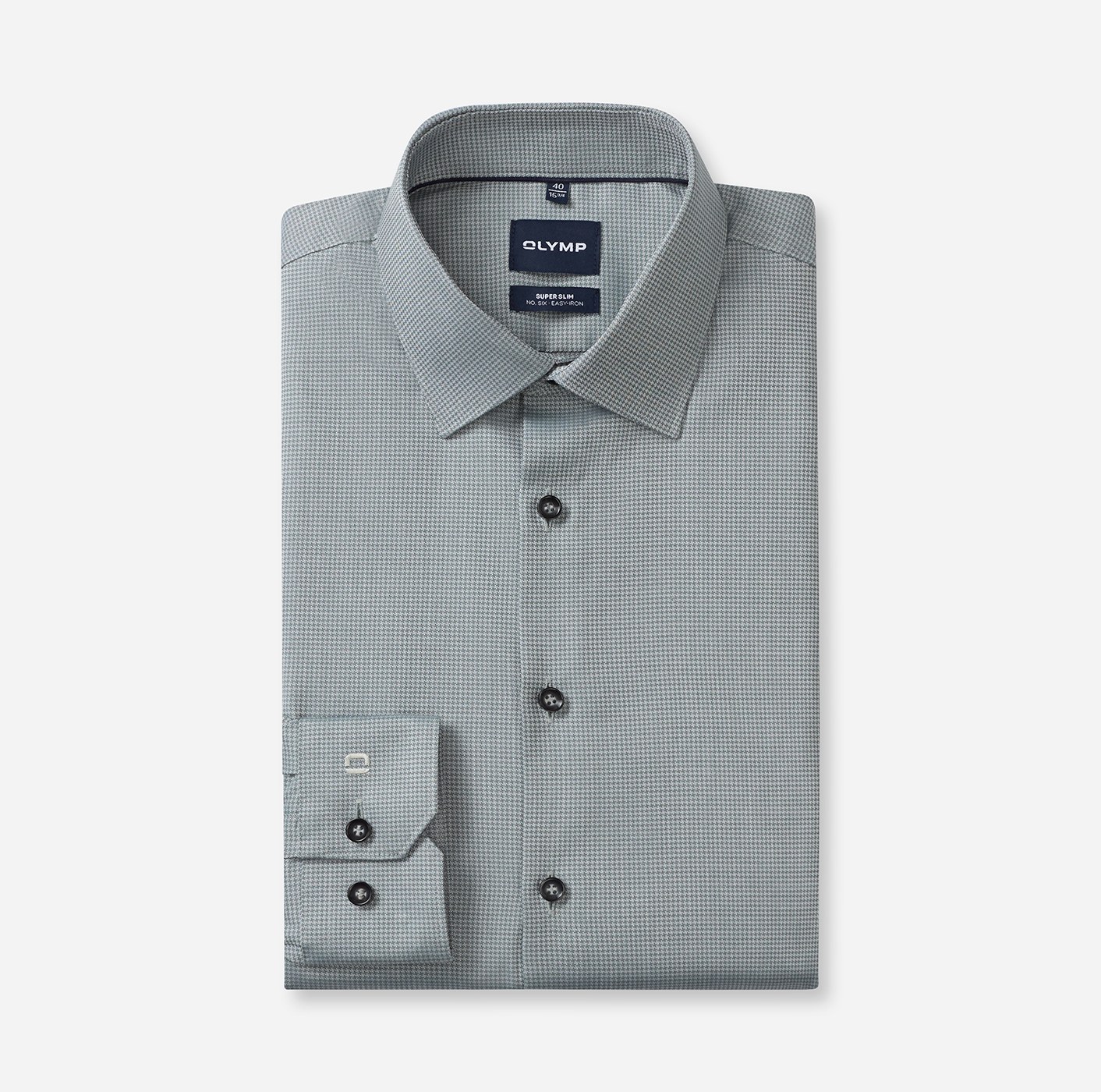 Hemd Herren Grau-grün – OLYMP No. Six Super Slim