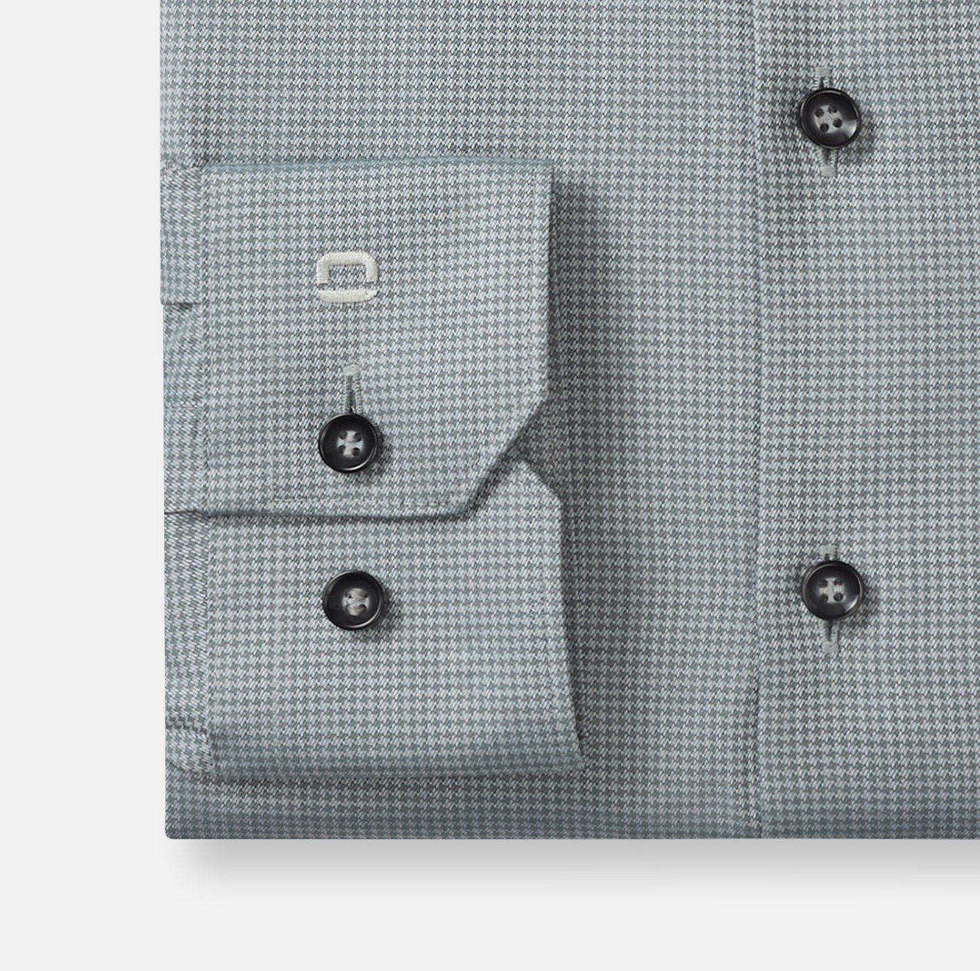 Hemd Herren Grau-grün – OLYMP No. Six Super Slim, Detailansicht
