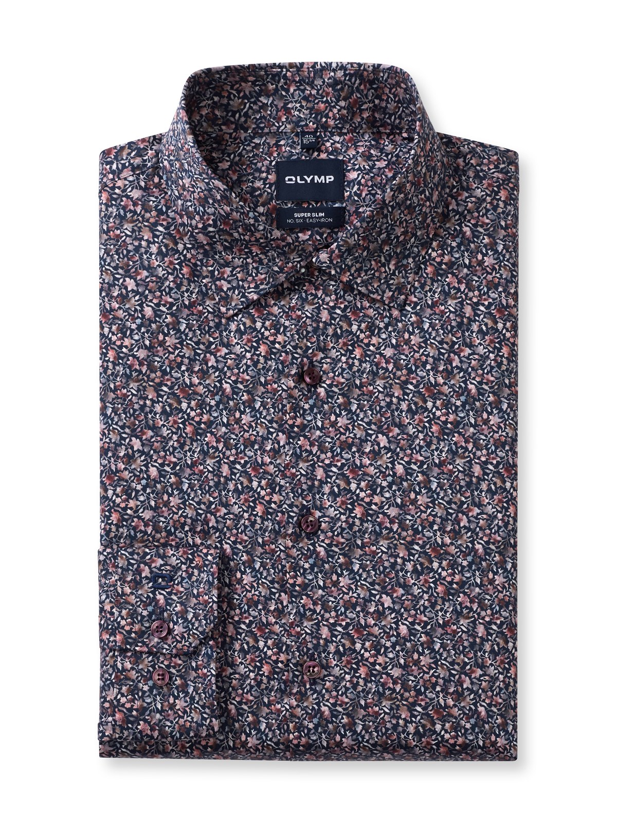 Hemd Herren Marine – OLYMP No. Six Super Slim, Detailansicht