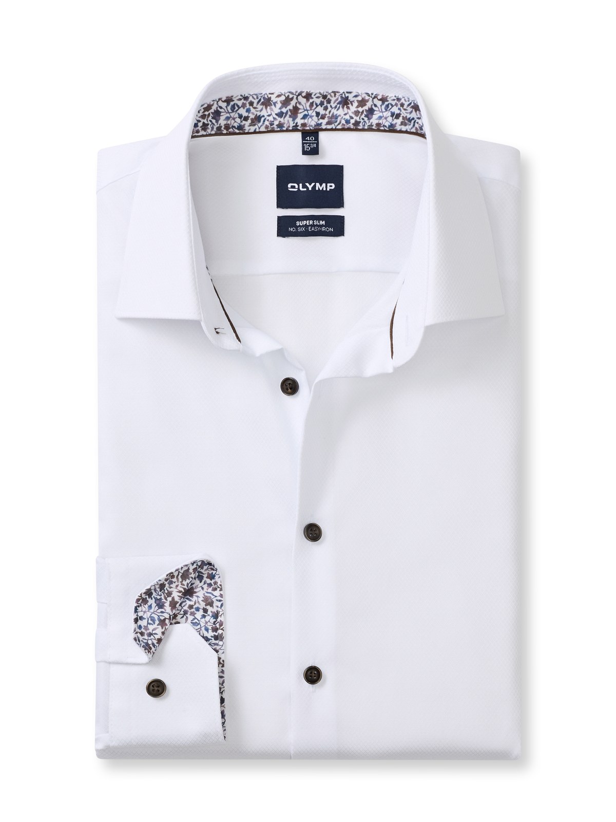 Hemd Herren Weiß – OLYMP No. Six Super Slim, Detailansicht