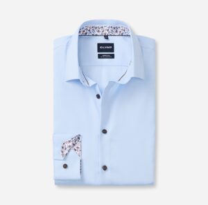 Hemd Herren Bleu – OLYMP No. Six Super Slim Extra langer Arm