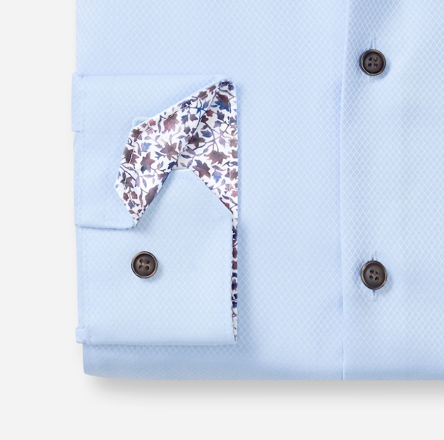Hemd Herren Bleu – OLYMP No. Six Super Slim Extra langer Arm, Detailansicht