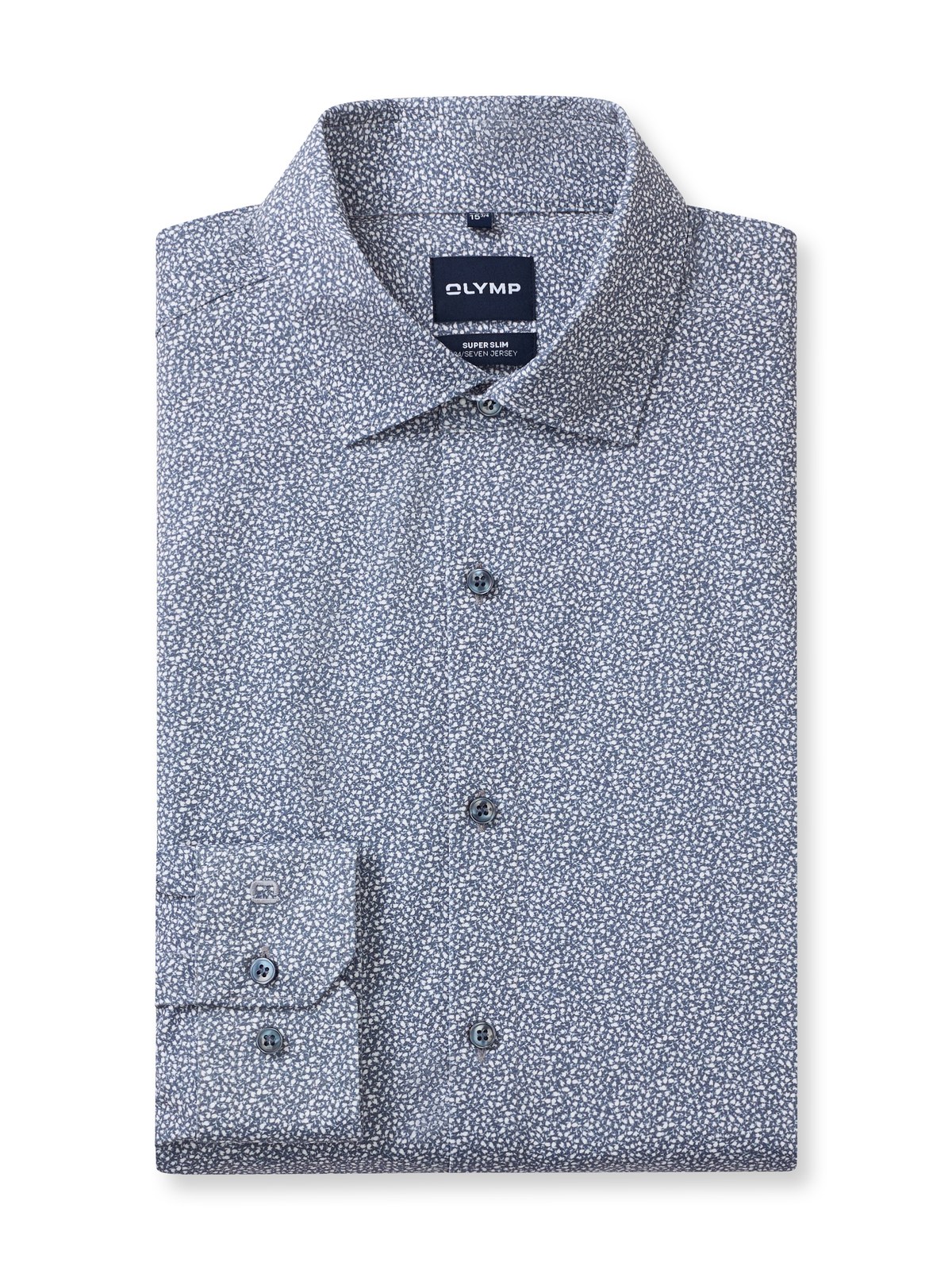 Hemd Herren Marine – OLYMP No. Six 24/Seven Super Slim, Detailansicht