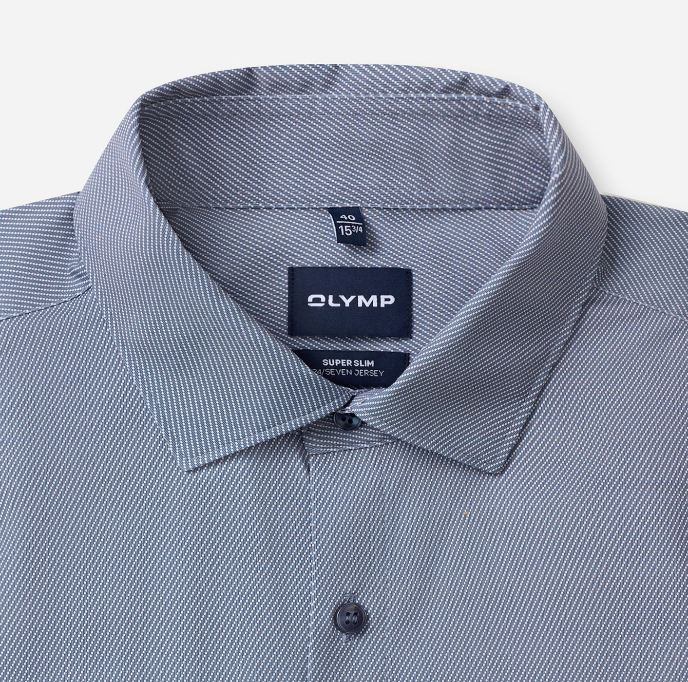 Hemd Herren Marine – OLYMP No. Six 24/Seven Super Slim, Detailansicht