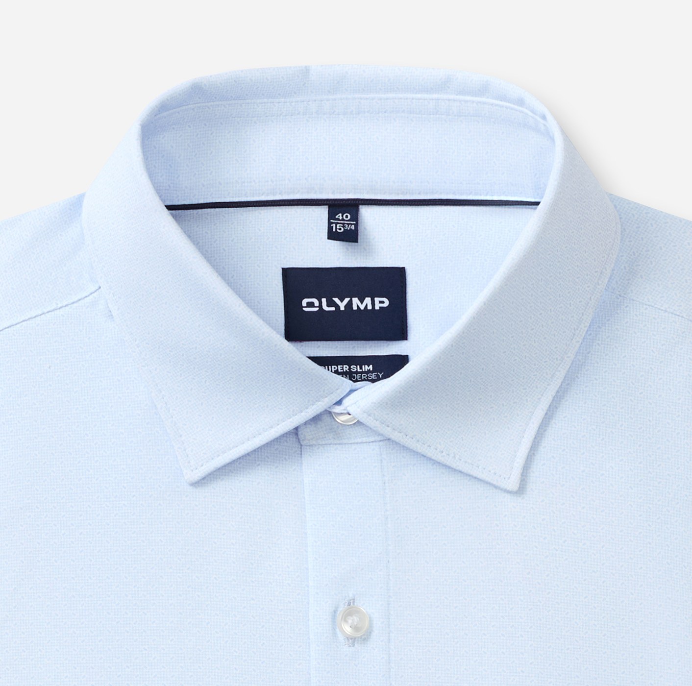 Hemd Herren Bleu – OLYMP No. Six 24/Seven Super Slim, Detailansicht