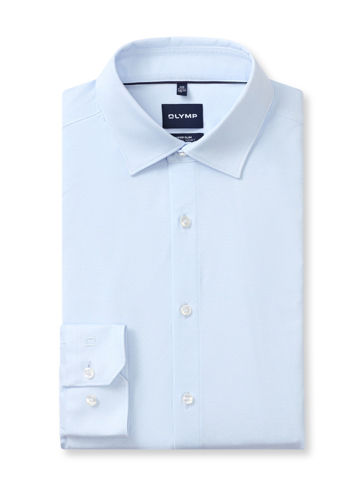 Hemd Herren Bleu – OLYMP No. Six 24/Seven Super Slim, Detailansicht