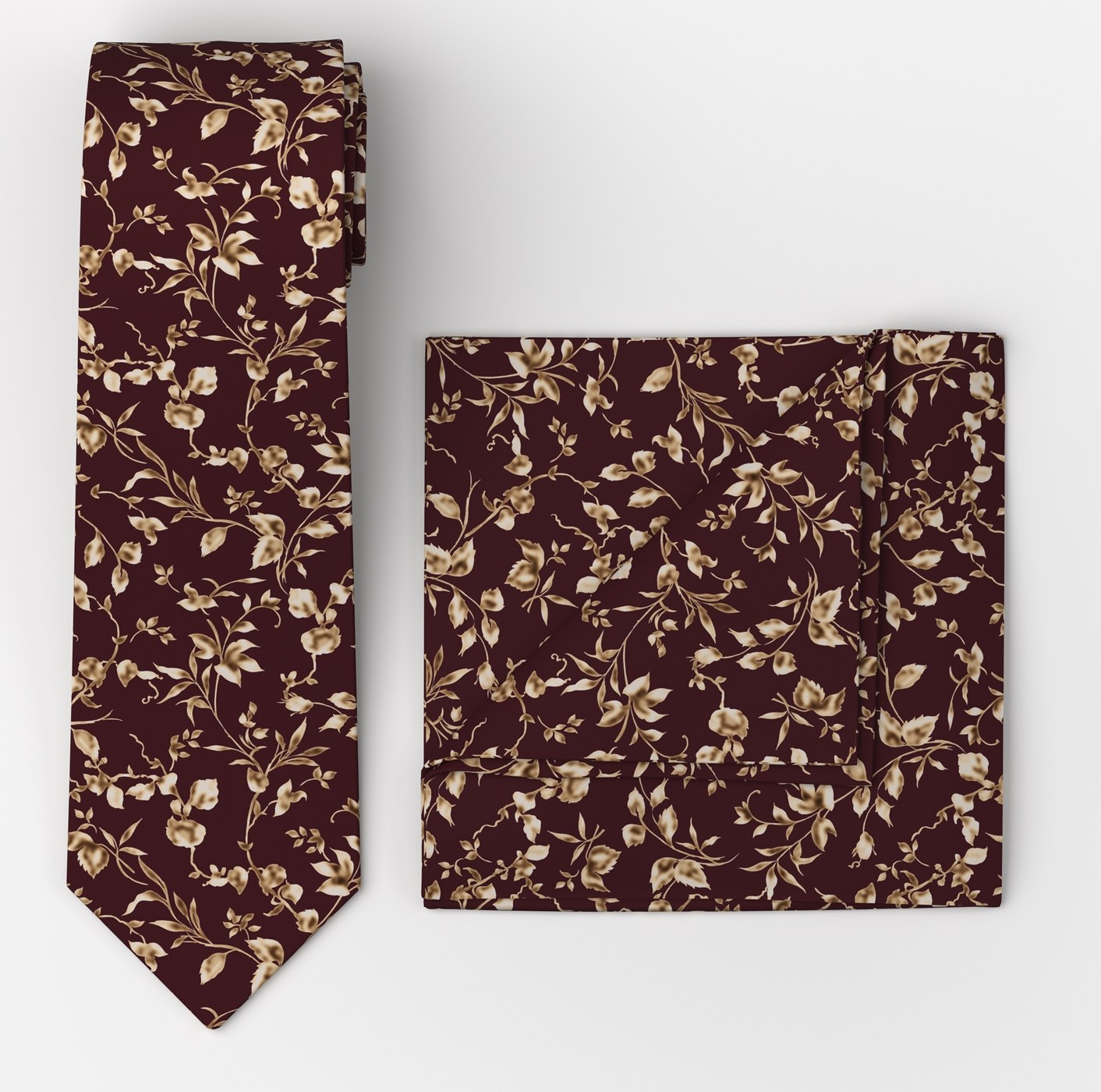 Einstecktuch Herren Bordeaux – OLYMP Krawatte/Einstecktuch Set