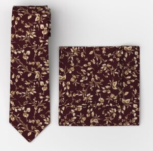 Einstecktuch Herren Bordeaux – OLYMP Krawatte/Einstecktuch Set