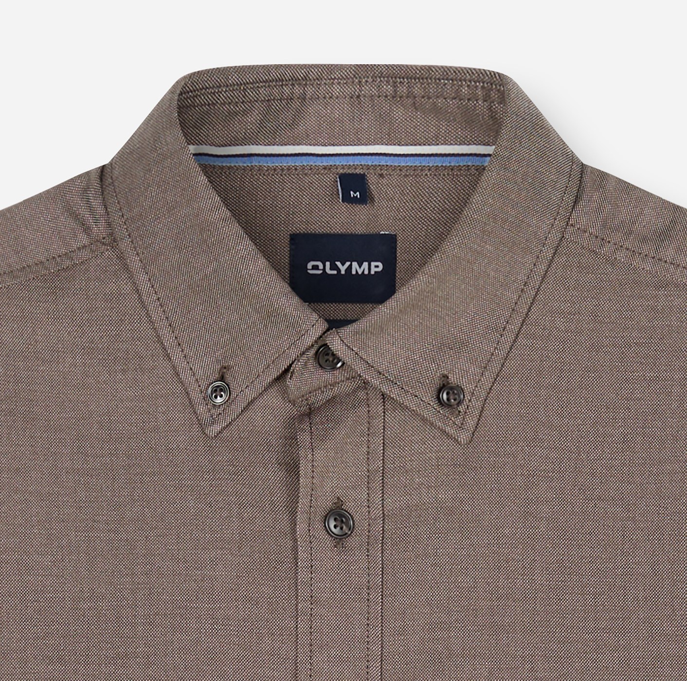 Hemd Herren Braun – OLYMP Casual Regular Fit, Detailansicht