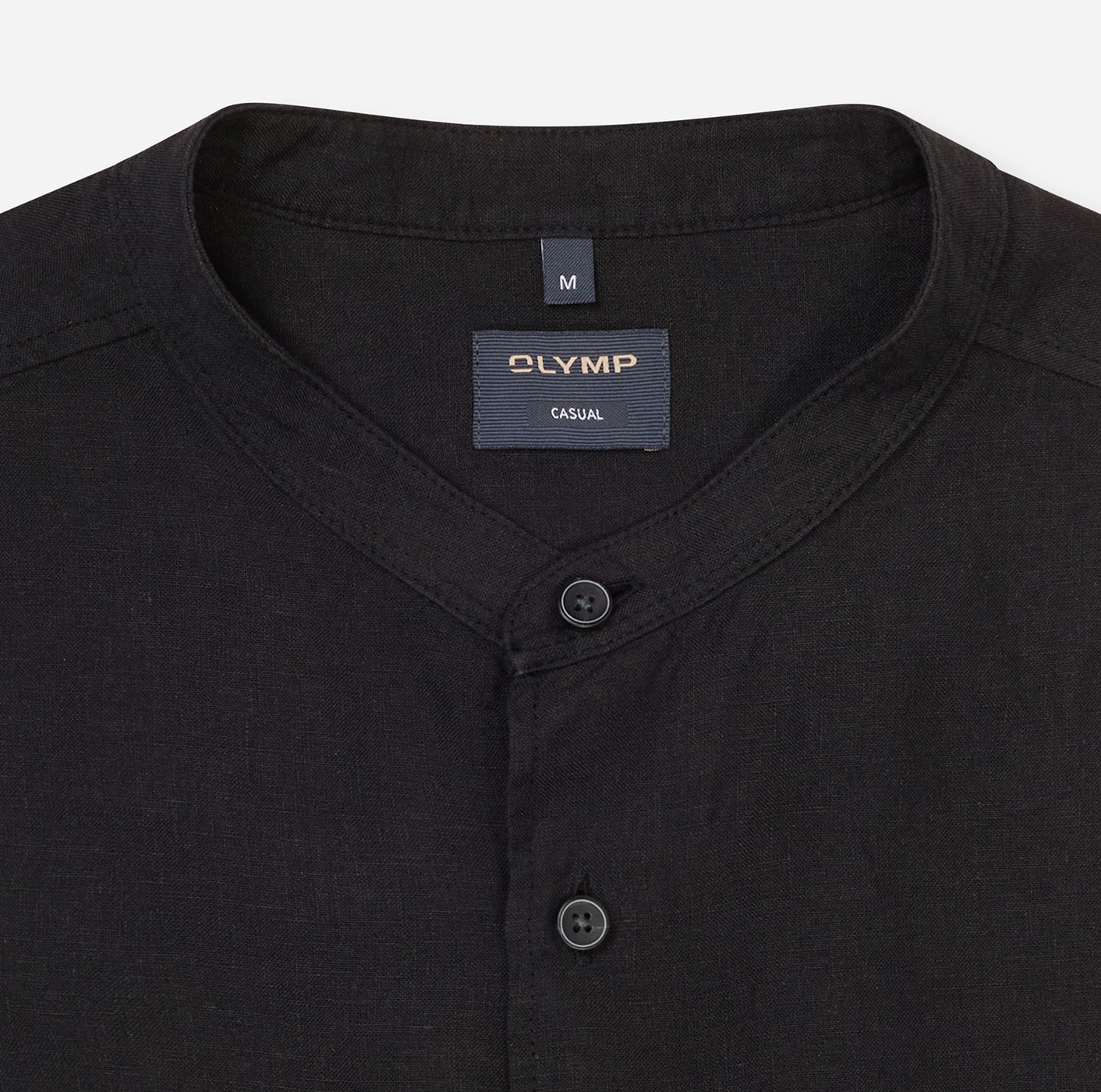 Hemd Herren Schwarz – OLYMP Casual Regular Fit, Detailansicht