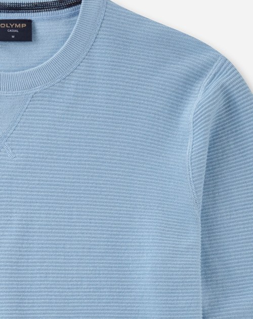 Pullover Herren Hellblau – OLYMP Casual Strick Regular Fit, Detailansicht
