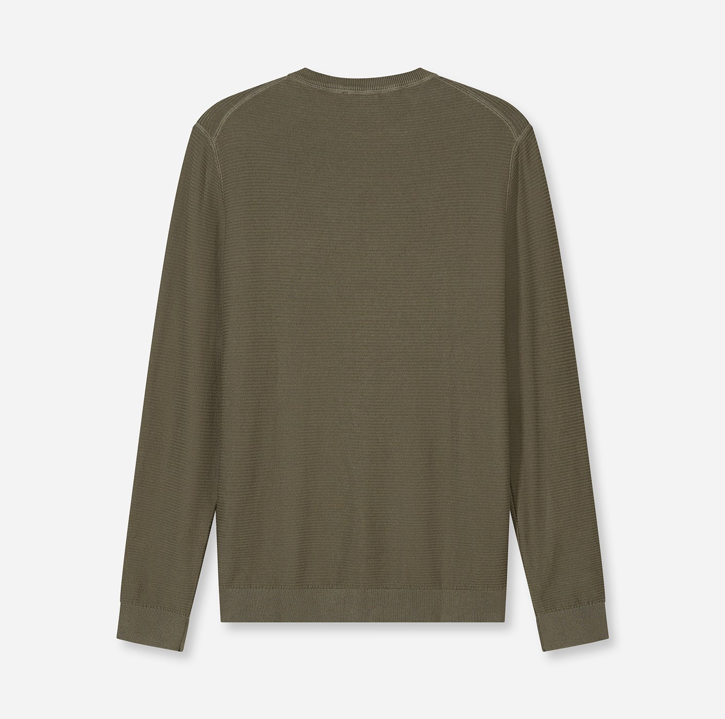 Pullover Herren Oliv – OLYMP Casual Strick Regular Fit, Detailansicht