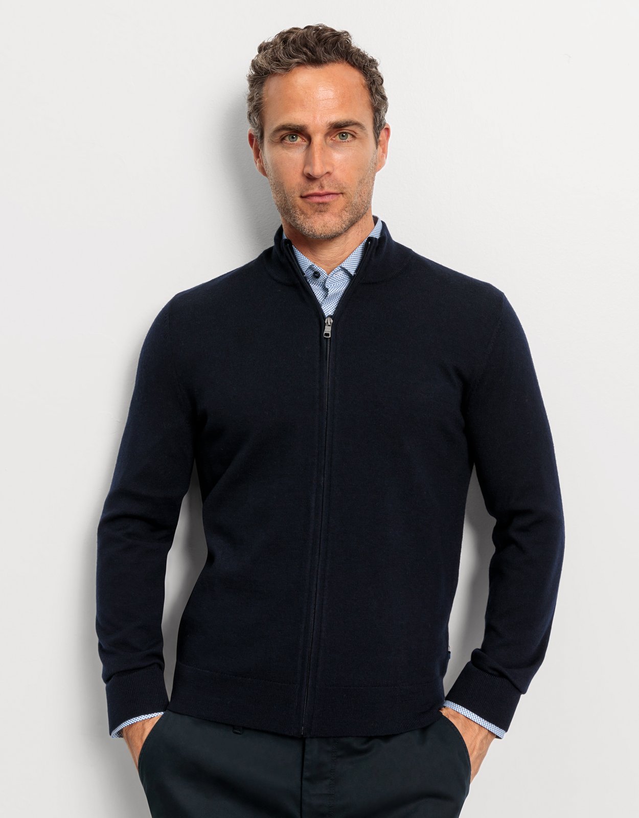 Pullover Herren Marine – OLYMP Casual Strick Regular Fit