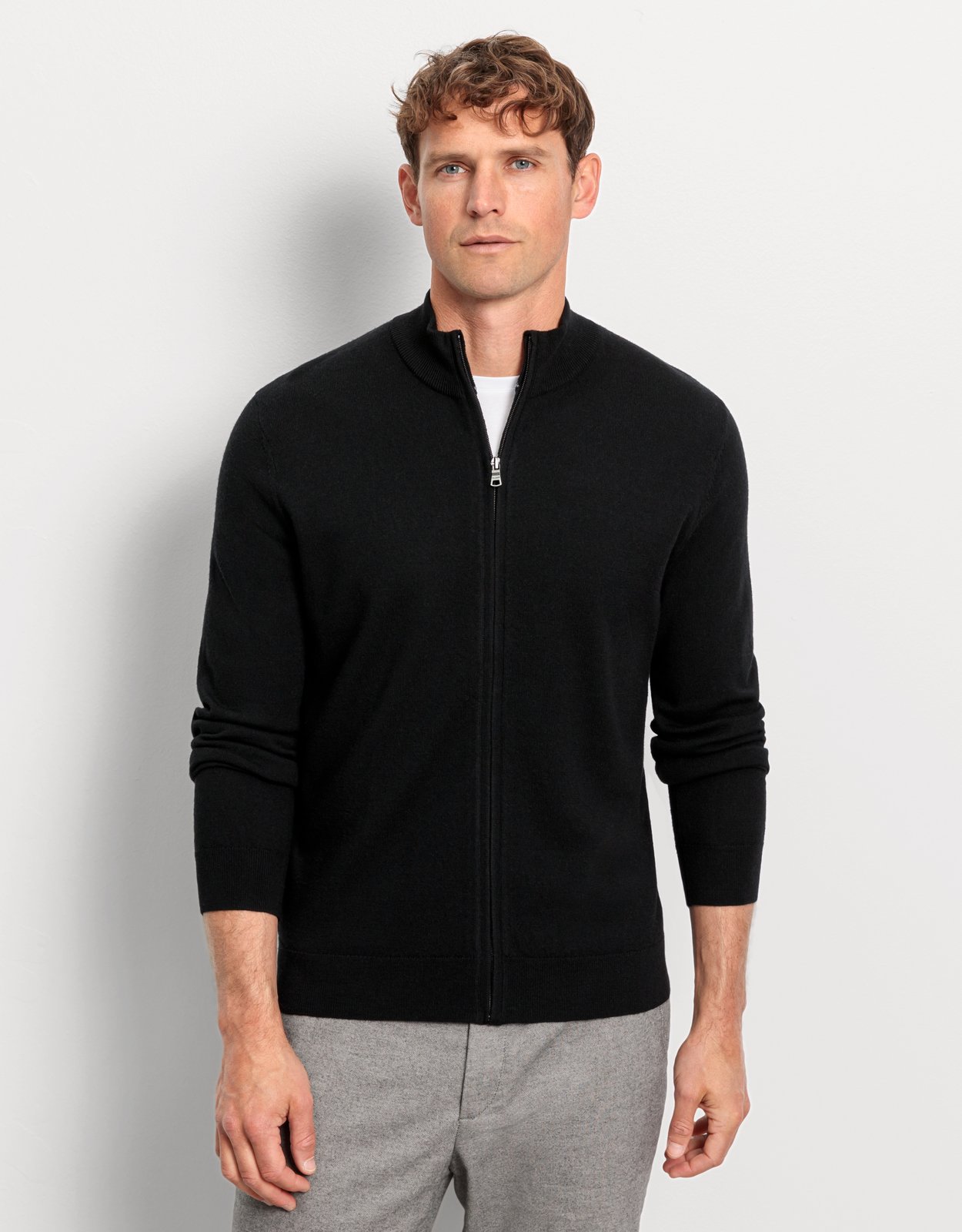 Pullover Herren Schwarz – OLYMP Casual Strick Regular Fit