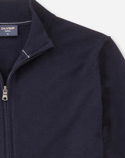 Pullover Herren Marine – OLYMP Casual Strick Regular Fit, Detailansicht