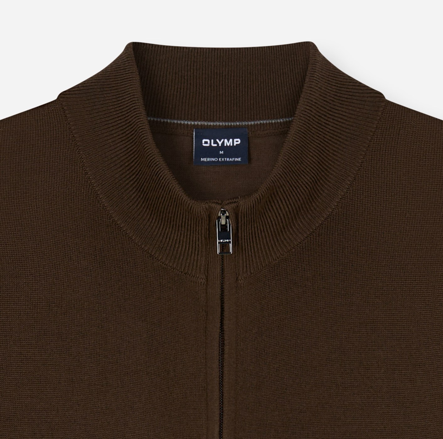 Pullover Herren Schwarz-braun – OLYMP Casual Strick Regular Fit, Detailansicht