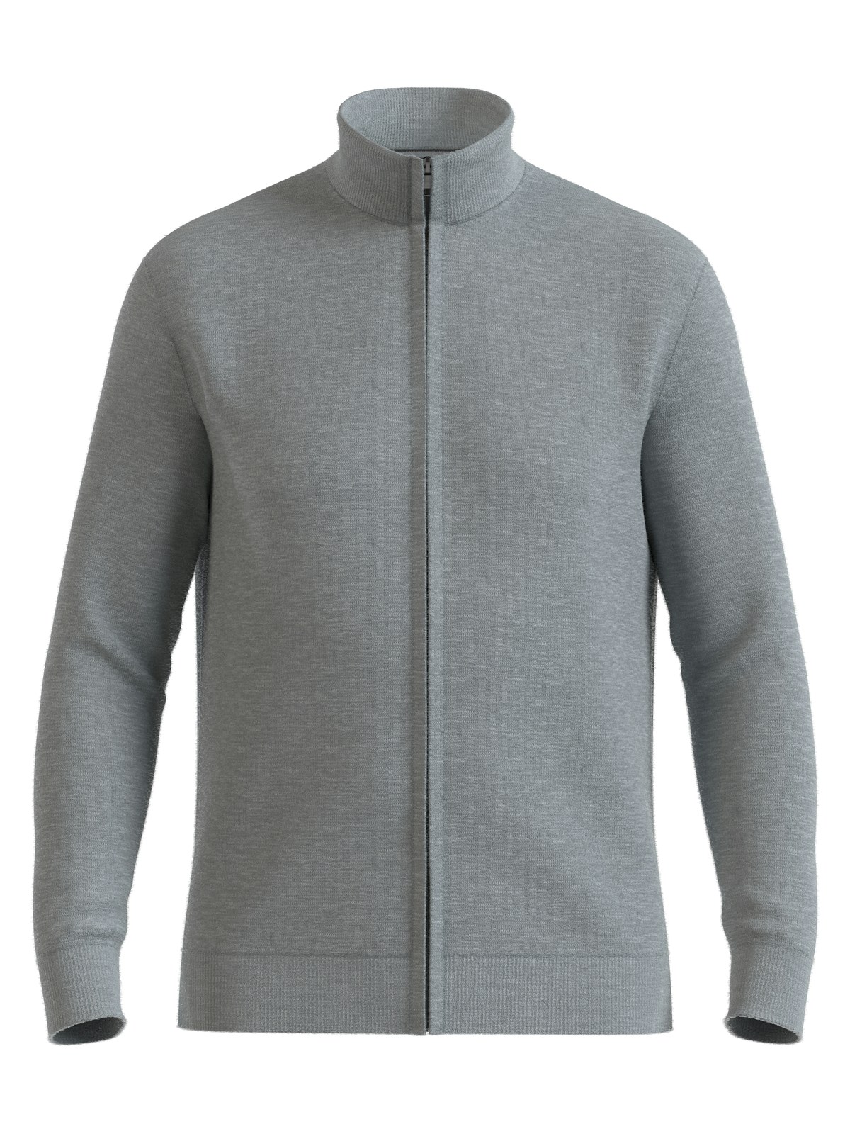 Pullover Herren Silbergrau – OLYMP Casual Strick Regular Fit, Detailansicht