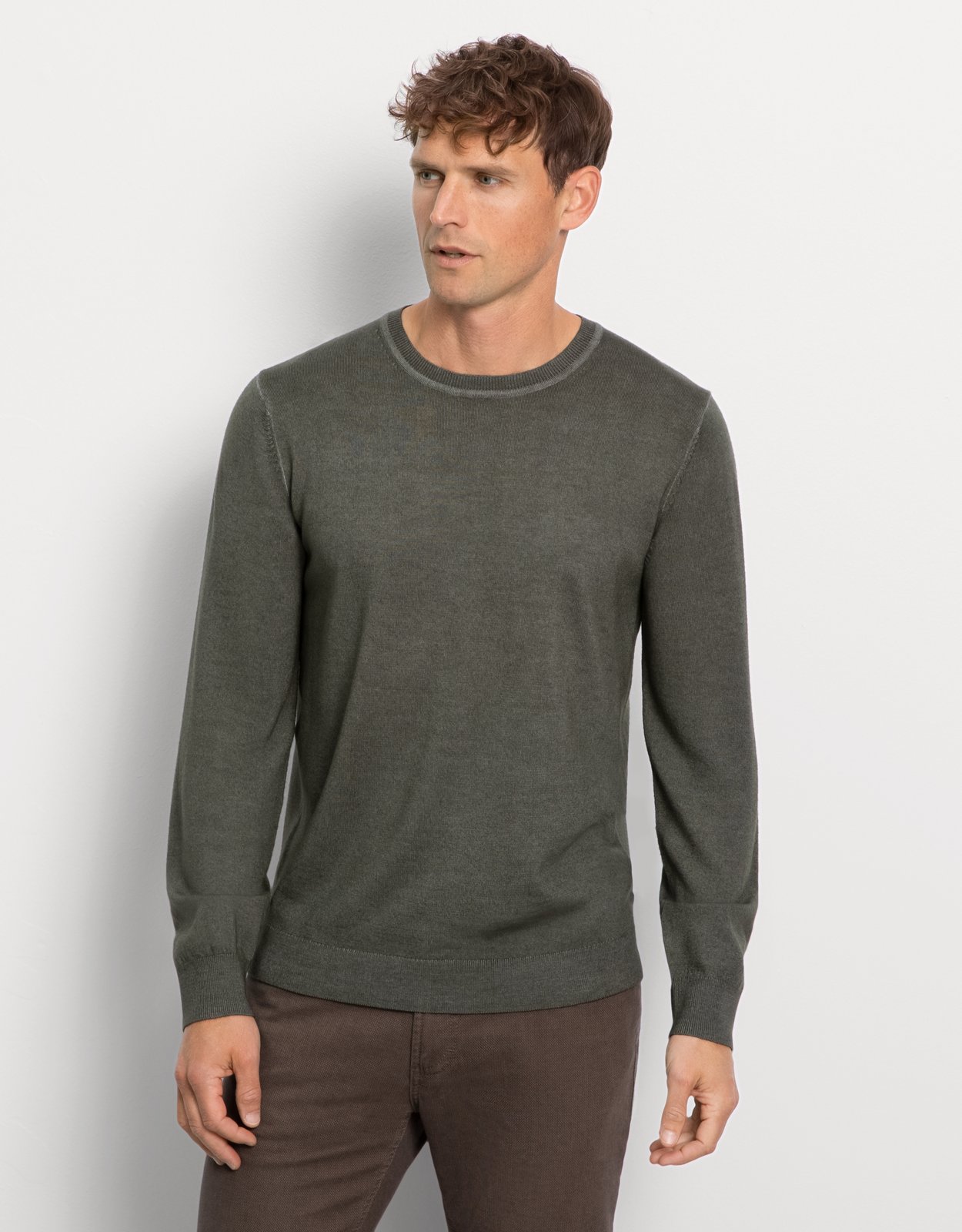 Pullover Herren Dunkelgrün – OLYMP Casual Strick Regular Fit