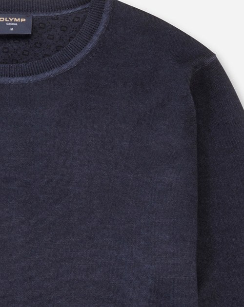 Pullover Herren Marine – OLYMP Casual Strick Regular Fit, Detailansicht
