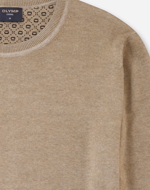 Pullover Herren Natur – OLYMP Casual Strick Regular Fit, Detailansicht