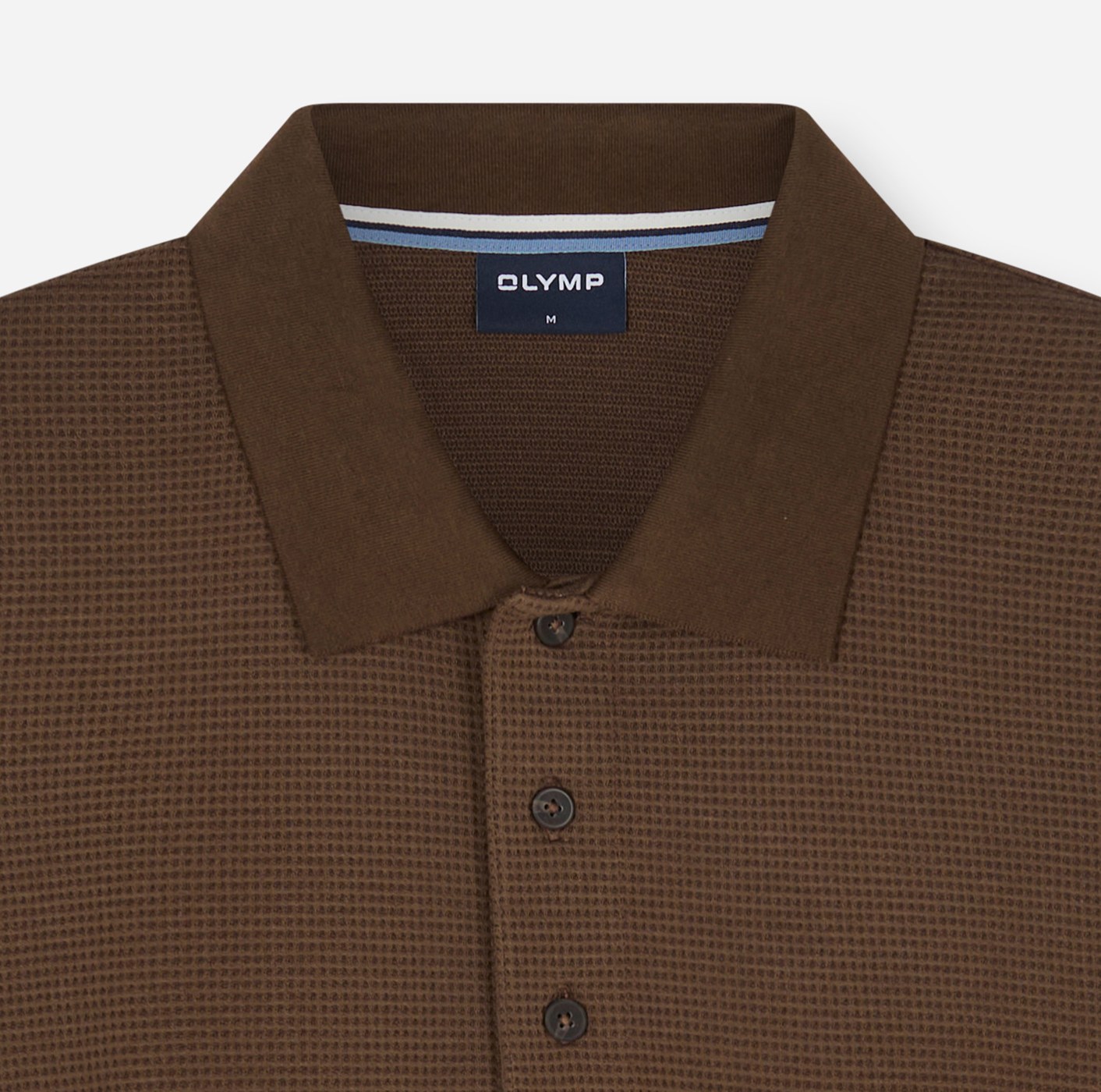 Poloshirt Herren Braun – OLYMP Casual Wirk, Detailansicht