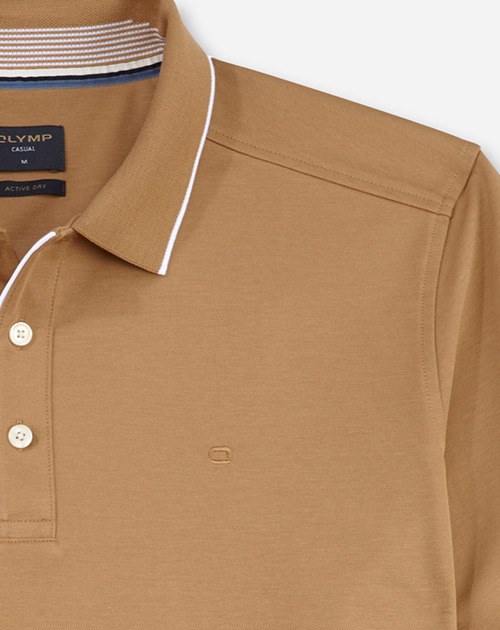 Poloshirt Herren Caramel – OLYMP Casual Wirk, Detailansicht