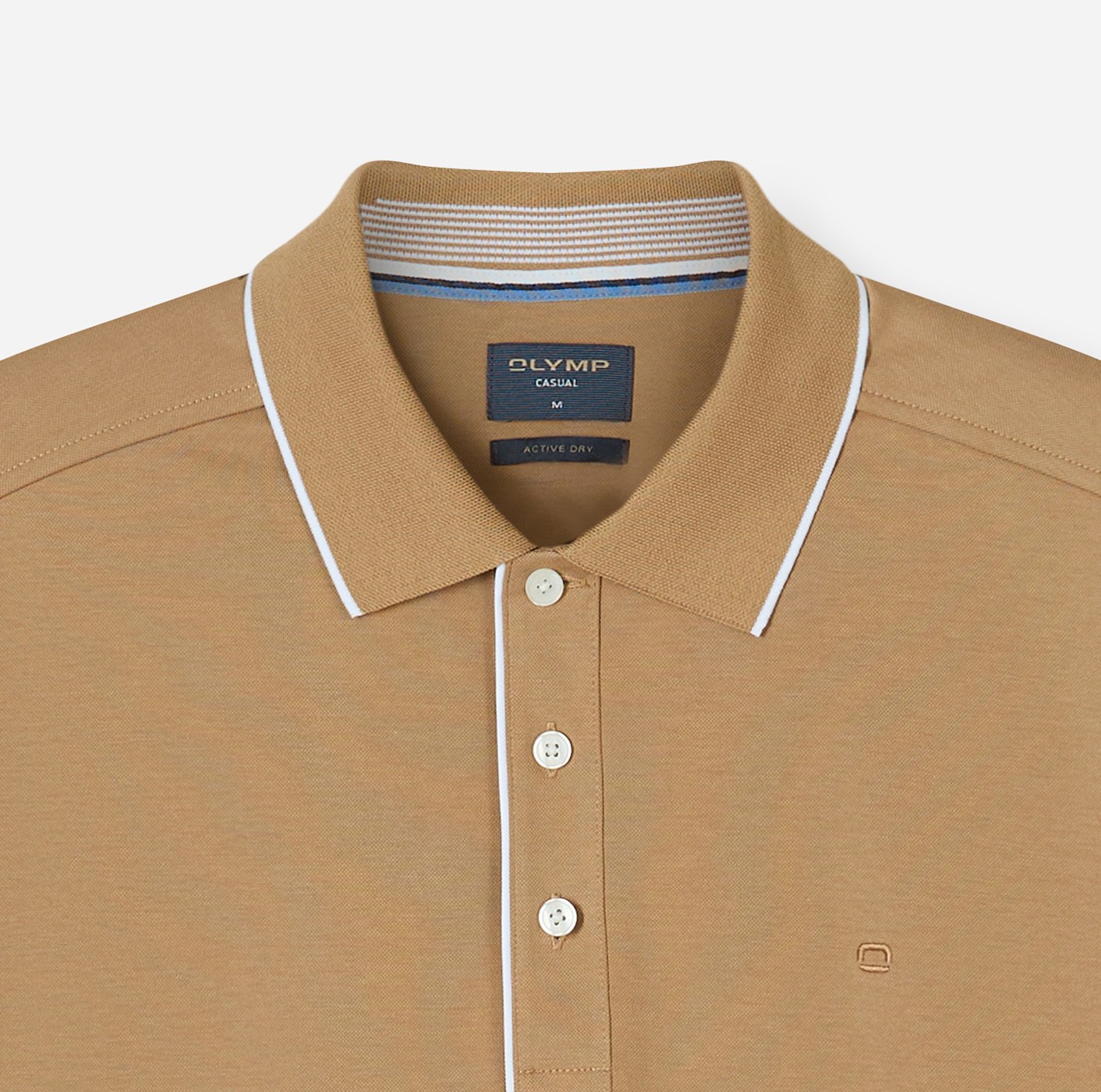 Poloshirt Herren Caramel – OLYMP Casual Wirk, Detailansicht