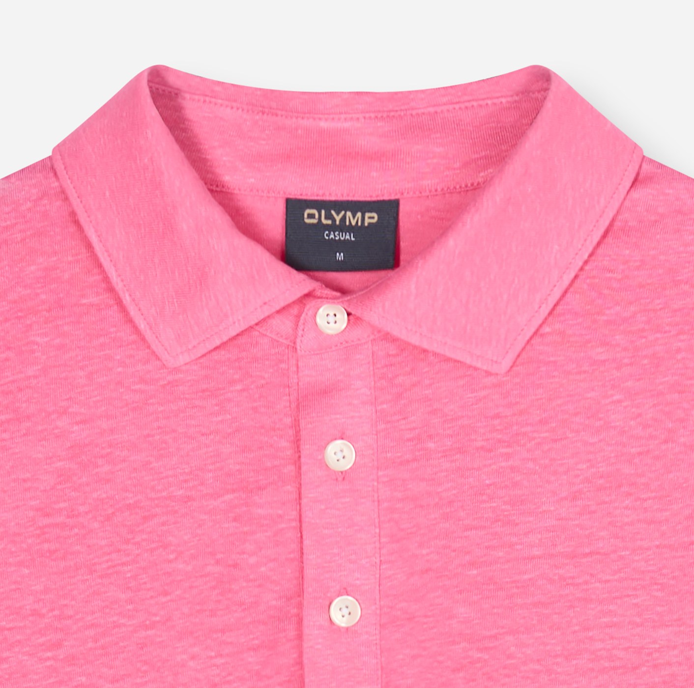 Poloshirt Herren Pink – OLYMP Casual Wirk, Detailansicht