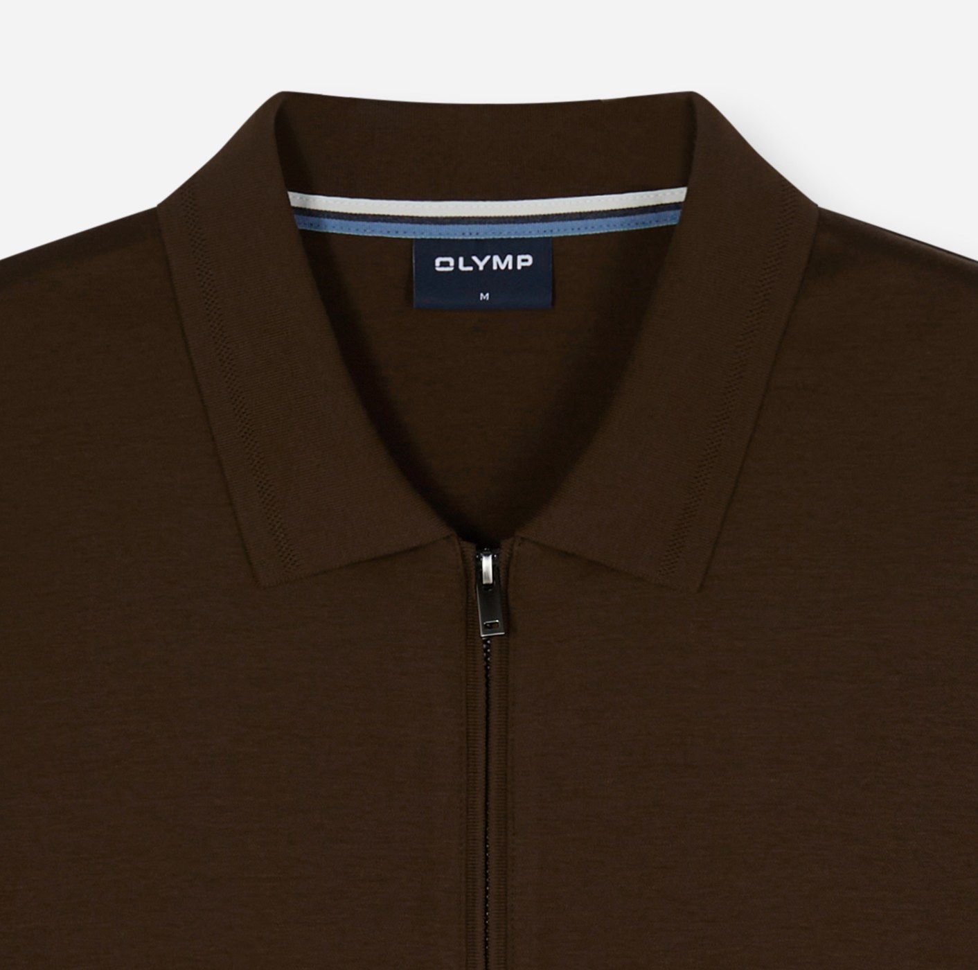Poloshirt Herren Braun – OLYMP Casual Wirk Regular Fit, Detailansicht